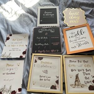 Lot of Harry Potter themed wedding signs 8x10